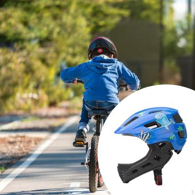 Kinderfietshelm met volledige gezichtsbedekking voor jongens en meisjes, inclusief verwijderbare padding