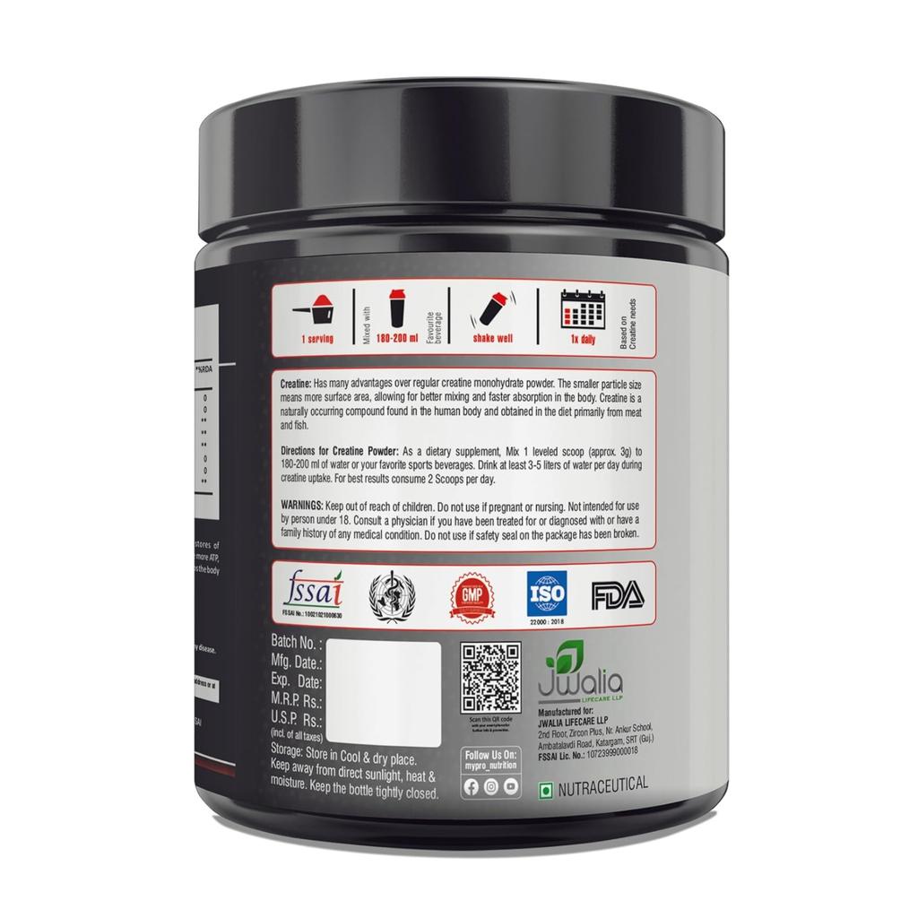 Creatine (250 G), Creatine Pure Micronized, Mypro Sport Nutrition