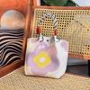 Versatile Large Knitted Handbag with Hollow-Out Flower Pattern