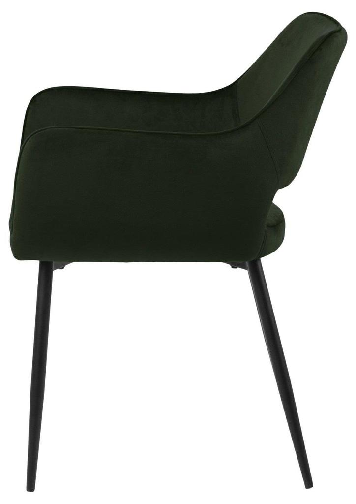Ranja UPHOLSTERED CHAIR, olive green, METAL LEGS