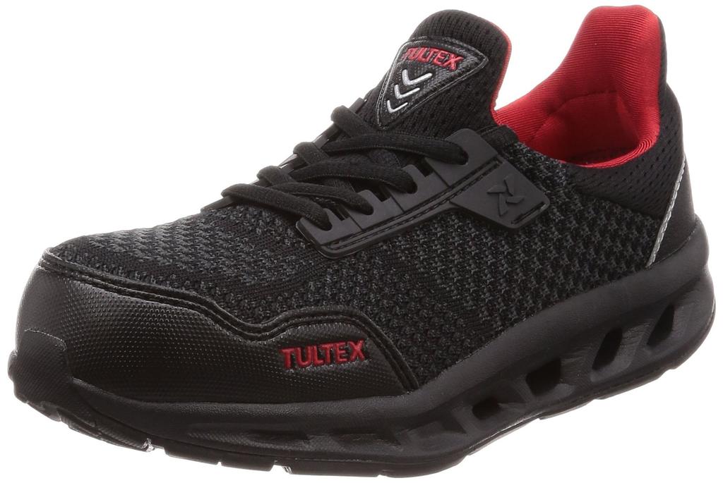 Tartex AZ51652 Safety Shoes, Work Shoes, JSAA Class B, Resin Toe Cap, Oil Resistant, Breathable, Cushioned, Knit, 3E, Men's, Black, Size 26.5cm