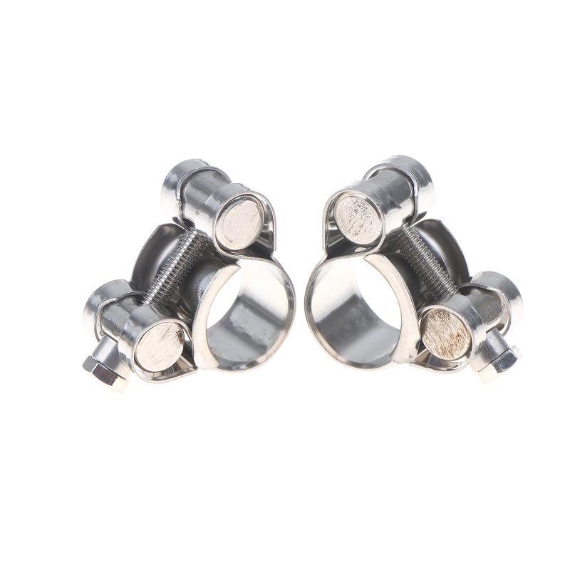 2Pcs Stainless Steel Strengthens European Style Hose Clamp Exhaust Circular Air Water Pipe Clip Sealing Welding Repair Tool