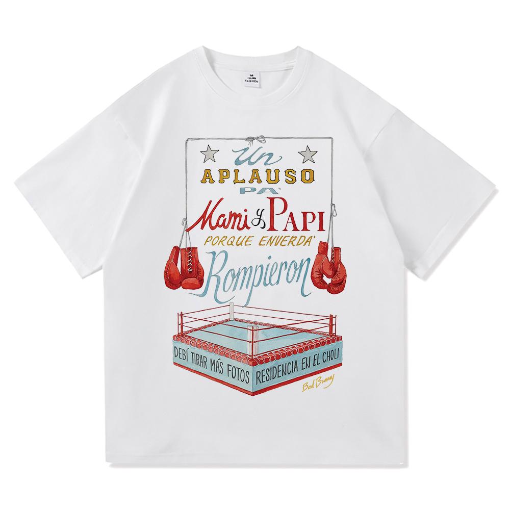 Bad Bunny DTMF Residencia Tour T Shirt Fashion Men DeBÍ TiRAR MáS FOToS Tshirt Unisex Vintage Bad Bunny Black Boxing Tees Shirts