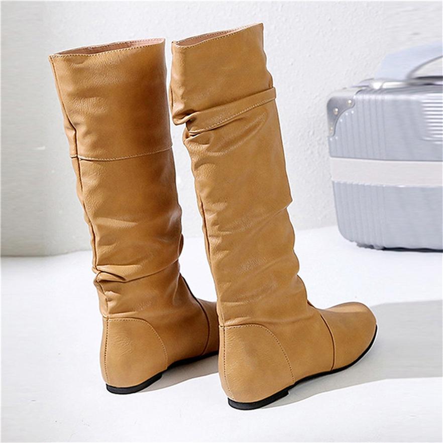 Botas plisadas plisadas de color sólido para mujer botas plisadas de alta  gama comprar a buen precio — entrega gratuita, reseñas reales con fotos —  Joom