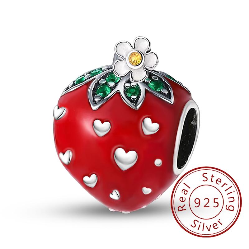 Kupfer Metall Erdbeere Liebesherz Beliebt Heißluftballon Anhänger Perlenkomponenten Perlenkomponenten Kompatibel Mit DIY Armband Hohe Qualität