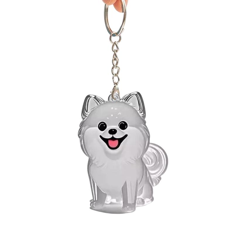 Clear Cat Hair Collection Capsule Keychain Kawaii Memorial Pet Cat Dog Hair Container Bag Charms Pendant For Pet Lovers