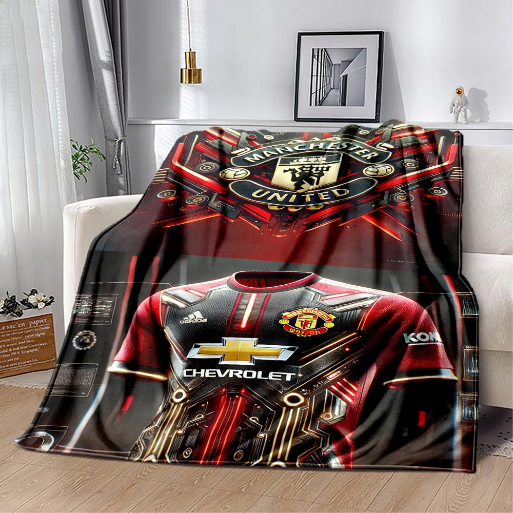 Manchester Blanket Soft Cozy Great For Livingroom Sofa Office Chair For All Seasons Digital Print Gift For Travel Home Birthdays