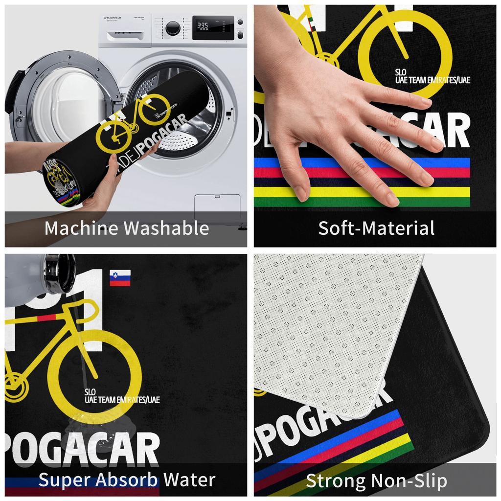 Cycling Team Tadej Pogacar Door Bathroom Kitchen Mats Anti-Slip Outdoor Doormat Bedroom Balcony Entrance Rug Carpet Footpad