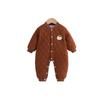 Quilted Cotton-Padded Snap-Front Baby Bodysuit for Boys & Girls - Warm Autumn/Winter Romper & Crawling Suit