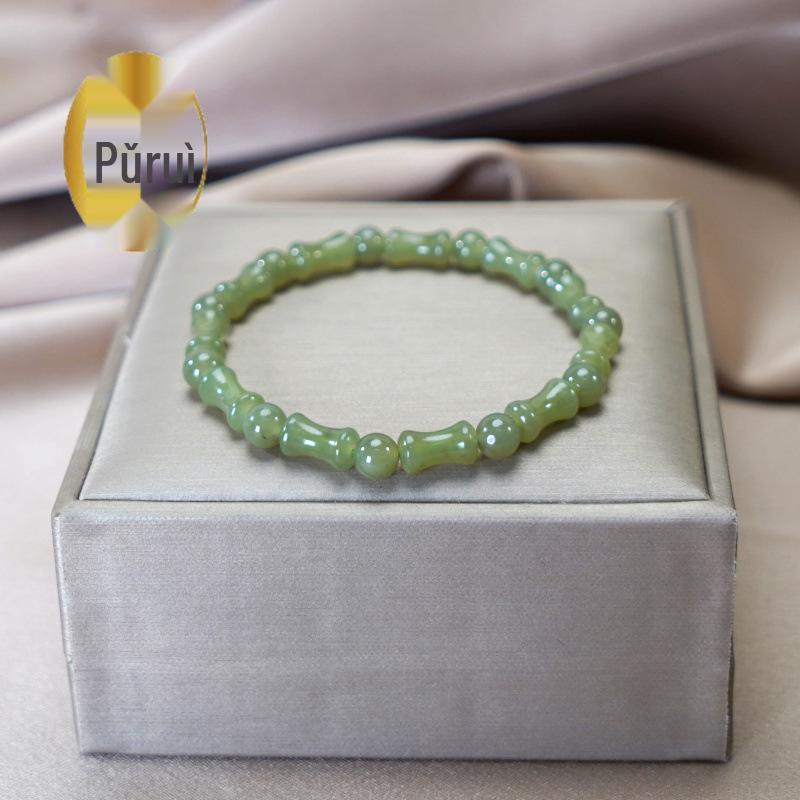 Ice Blue Hetian Jade Bracelet for Women - Elegant Bead String Jewelry, 2024 New Style