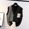 Cardigan Vest Women Outerwear 2022 Spring and Autumn New Knitted Loose Korean Women V Neck Sweater Female
