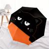 1 Stück Katze Halloween Automatisches Öffnen/Schließen Regenschirm Stabiler Eisenrahmen, Kompakter Reise Regenschirm - Perfektes Geschenk für Frauen, Männer, Geburtstage046