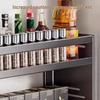 Beifu 3-Tier Carbon Steel Kitchen Spice Rack with 5 Jars & Spoons
