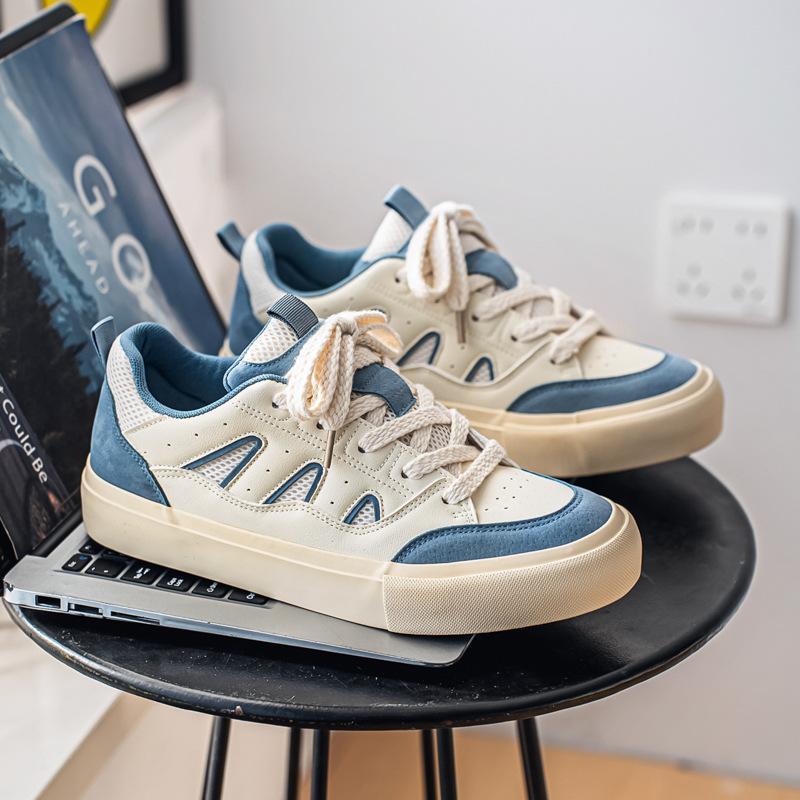 

2025 весна новые мальчики обувь для скейтбординга микрофибра кожа поверхность спортивная и досуговая обувь для хлеба модная универсальная мужская обувь модная обувь 44 синий