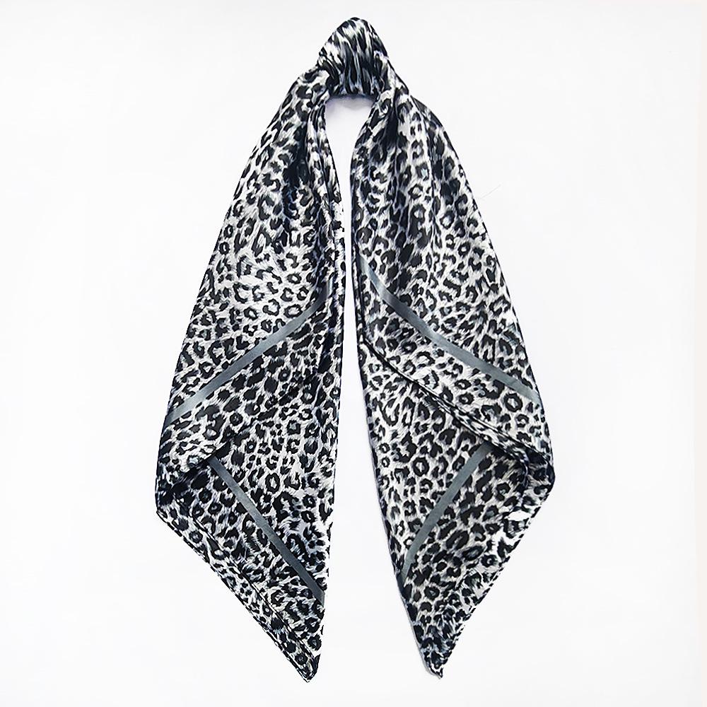 Leopard Print 90cm Silk Headscarf for Women - Versatile European & American Style with Paisley Design