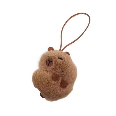 Lovely Helmeted Bear Charm Keychains Y2K Plush Ornament Pendant Car Keyring Backpack Decoration Bag Charm Jewelry