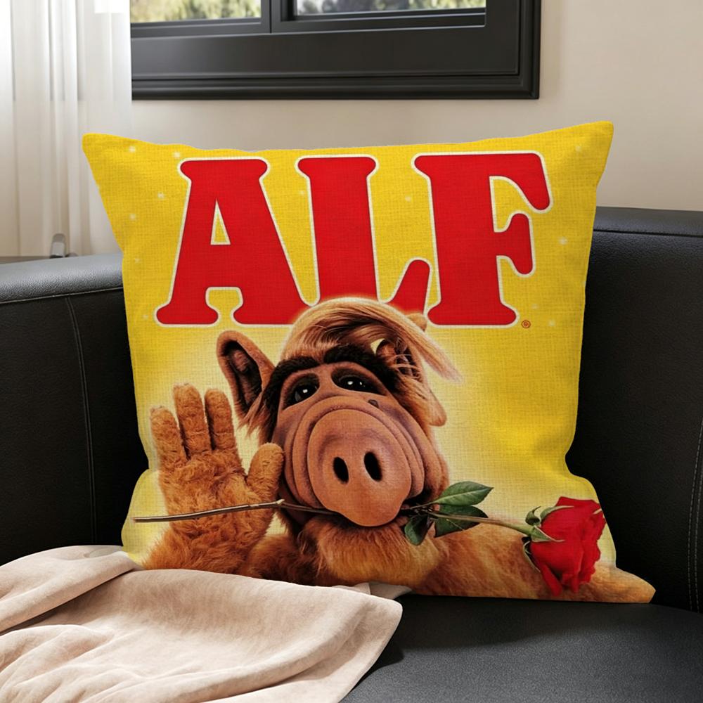 Tv Series Alf Cushion Cover Natural Linen Pillowcase Set, All-In-One Decor For Sofa, Bedroom & Chair