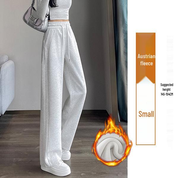 Women's Wide-Leg Velvet Sweatpants - Height-Enhancing Banana Sports Pants for Autumn/Winter 2025