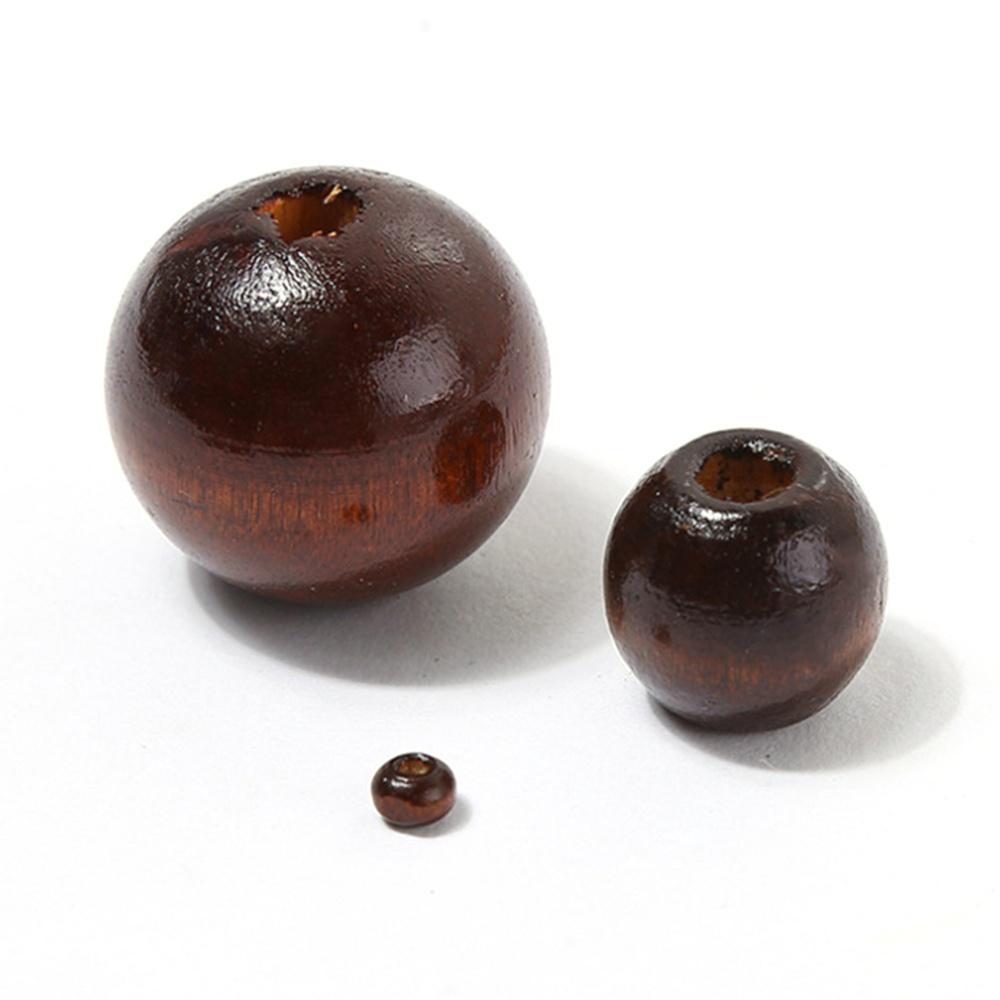 Brown Natural Wooden Beads  4/6/8/10/12/14/16/18/20M Eco-Friendly Wood Round Loose Beads for Jewelry Makeing