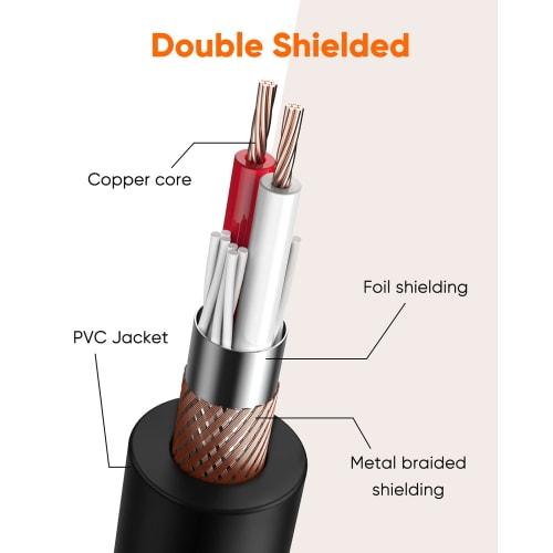 XLR Cable, CableCreation XLR Male to XLR Female (XLR Cable) Balanced Cable 3-Pin Microphone Cable XLR Converter Canon Cable Black/1.8M