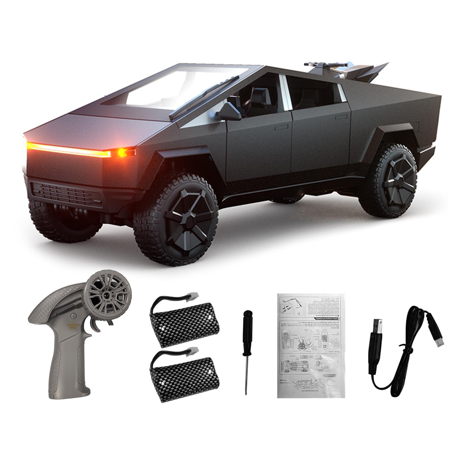 

Игрушка Кибертрак, Радиоуправляемый сплавной автомобиль 2,4 ГГц с мотоциклом и светодиодной подсветкой, Модель пикапа Grey 2 Batteries