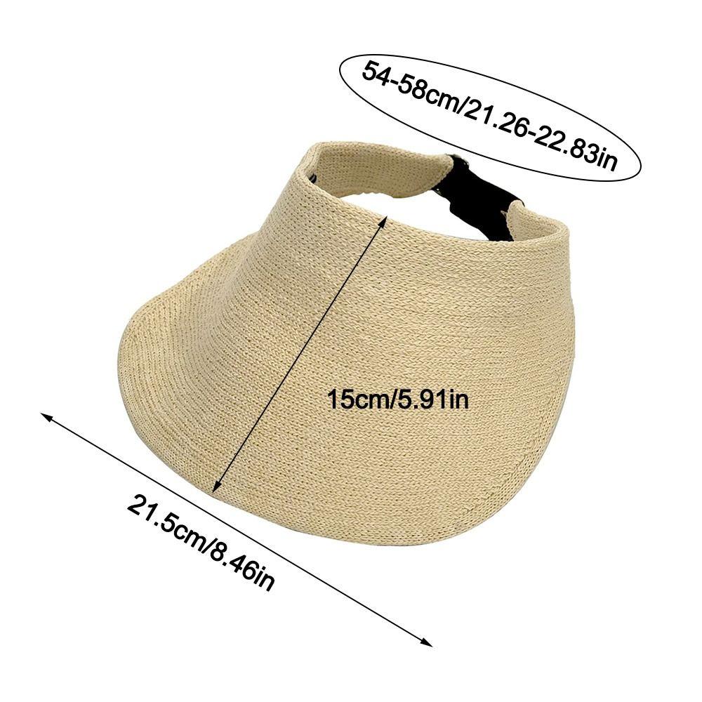 Wide Brim Summer Visors Hat Anti-UV Beach Straw Hats Foldable Sun Hat  for Travel Outdoor Beach