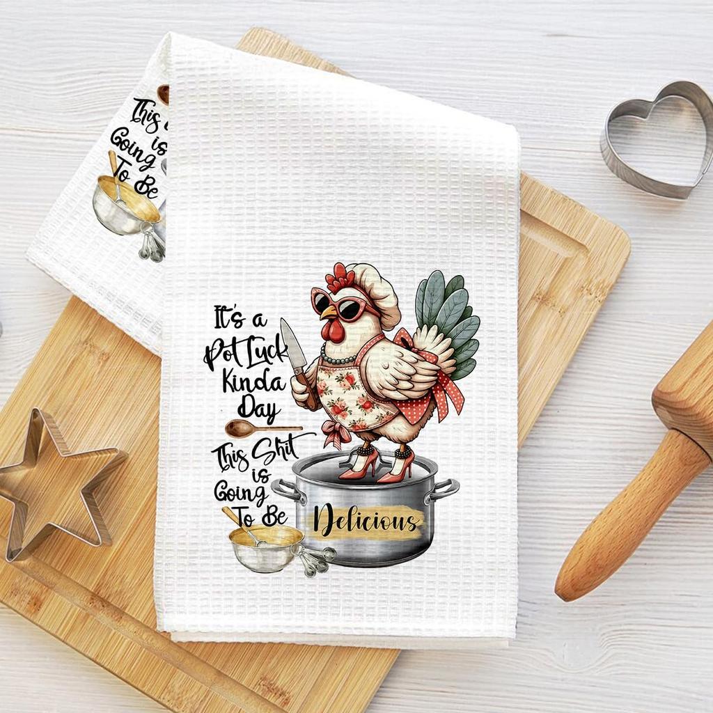 Dragonfly Kitchen Towels 24x14 Inch, Waffle Hand Towels for Kitchen Home Farmhouse Decor, Absorbent Microfiber Dish Cloth Tea Towel, Dragonfly Gifts