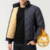 Herren Winter Herbst Fleecegefütterte Jacke mit Stehkragen Thermisch Einfarbig Lässig Slim Fit Herren Oberbekleidung für Kaltes Wetter