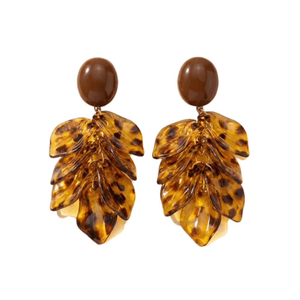 Glossy Finish Petal Tassel Earrings Acrylic Dangle Earrings Dating Occasion