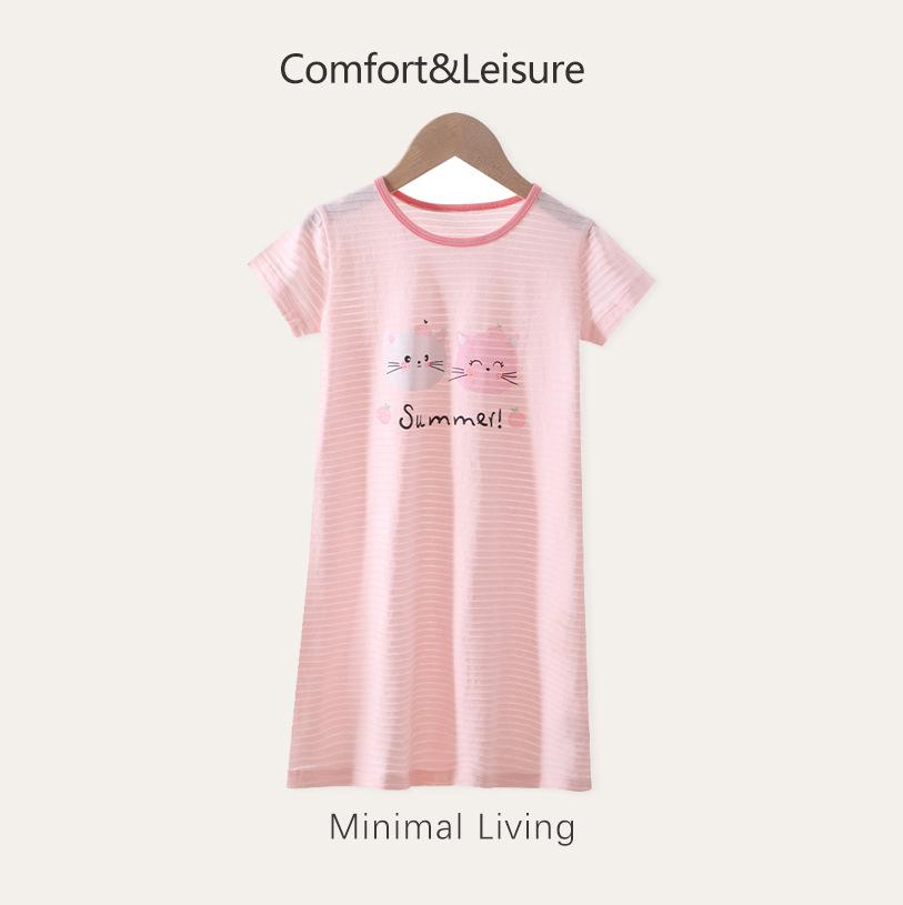 Girls' Breathable Summer Nightgown - Air Conditioning Suit for Kids