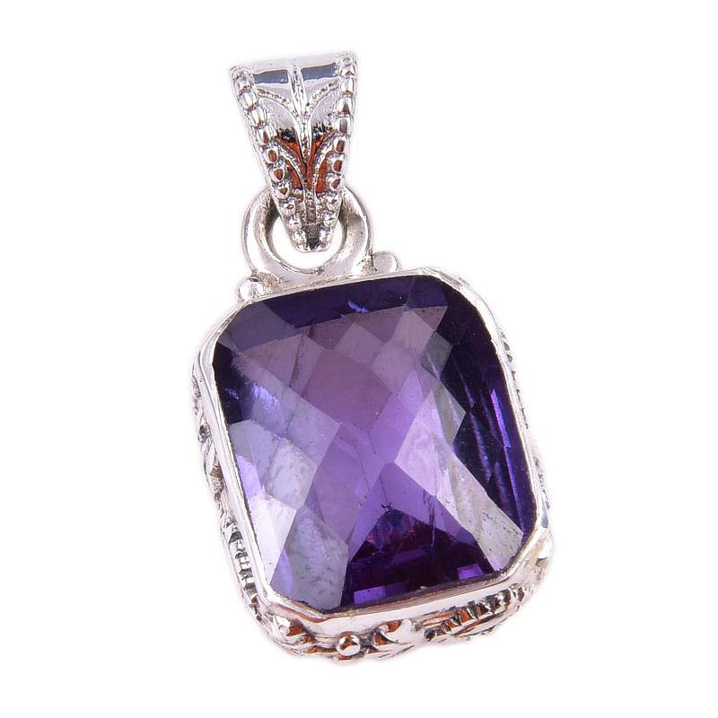 Přírodní alexandritový drahokam 925 masivní sterlingové stříbro dárkový přívěsek 1,25" s6L36