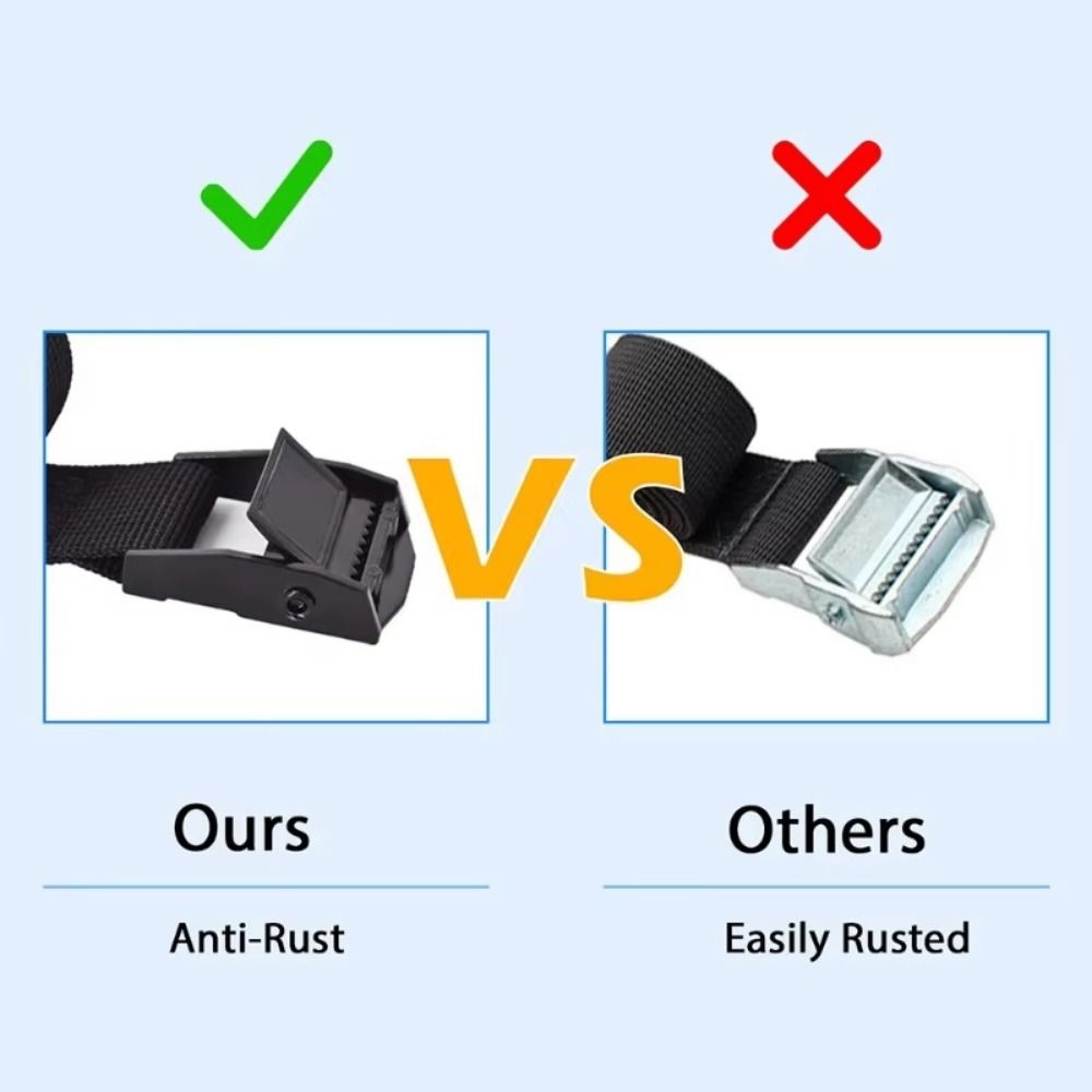 2pcs with Metal Buckle Cargo Lashing Belt 3 Meters Luggage Bag Fixed Strap  Tightening Device