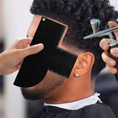 4 ks Opakovaně použitelná pánská šablona pro úpravu vlasů Zvýraznění barvy Kadeřnická karta s měřicím indikátorem Linie vlasů Vodicí šablona pro úpravu linie vousů Tvarování Střihová šablona