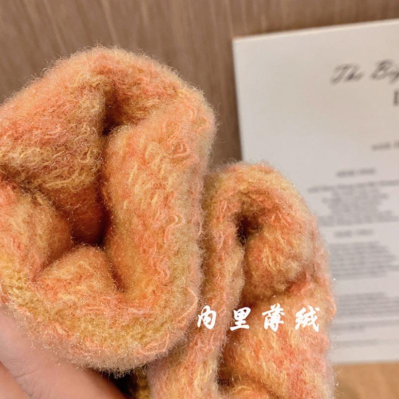 Warm winter gloves female couple five-finger knitting male cycling velvet student thickened cute jacquard