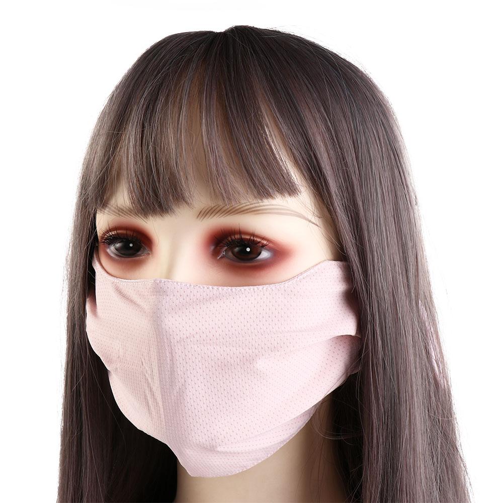 Outdoor Sun Protection Solid Color For Women Ice Silk Mask Sunscreen Mask Face Scarf Face Cover