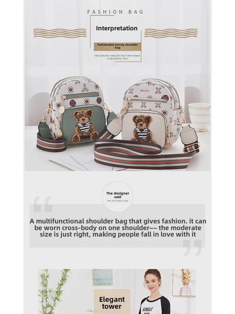 Sac à bandoulière mini mode femme 2022 en cuir souple multicouche - Petit porte-monnaie rond pour téléphone