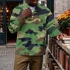 Men's Vintage Corduroy Printed Quarter-Zip Pullover with Stand Collar and Pocket, Long Sleeve Casual Top