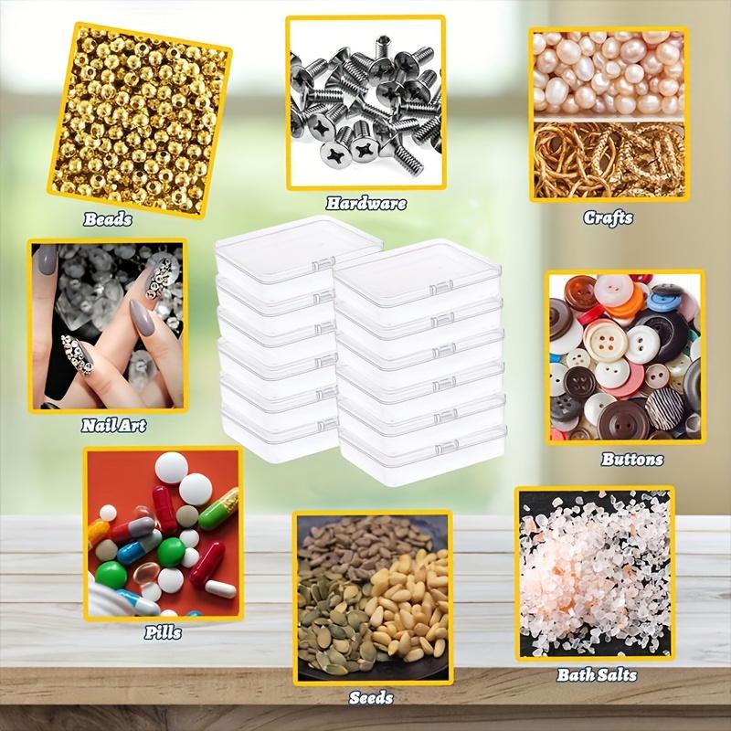 15pcs Clear Plastic Storage Containers with Lids Business Cards & Craft Supplies Bead Storage Containers Storage Containers for Crafts