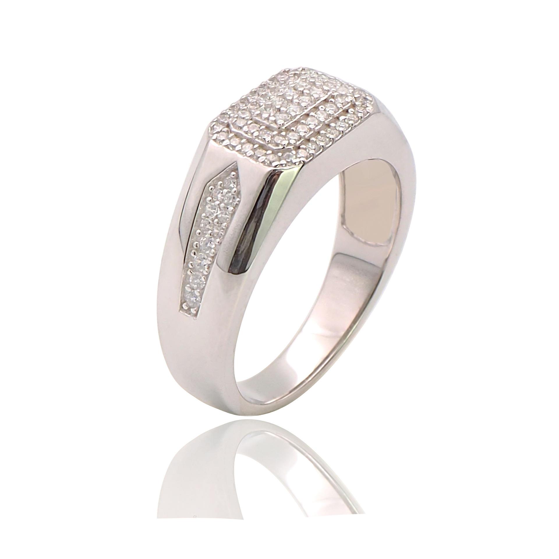 

Модное мужское кольцо из стерлингового серебра 925 пробы с микропаве и цирконом 3А 11