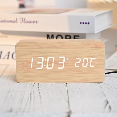 Rechargeable Wooden Clock Electronic Digital Clock Electronic Clock Gift Alarm Clock Wooden Clock Sleep Clock