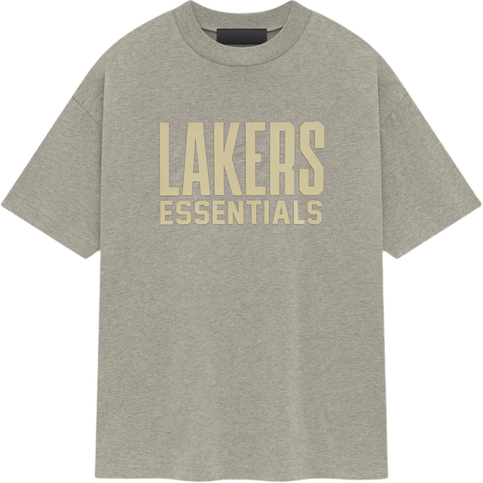 

Fear of God Футболка Essentials x NBA Los Angeles Lakers серая желтая унисекс-топы желтые 125AL244106F L