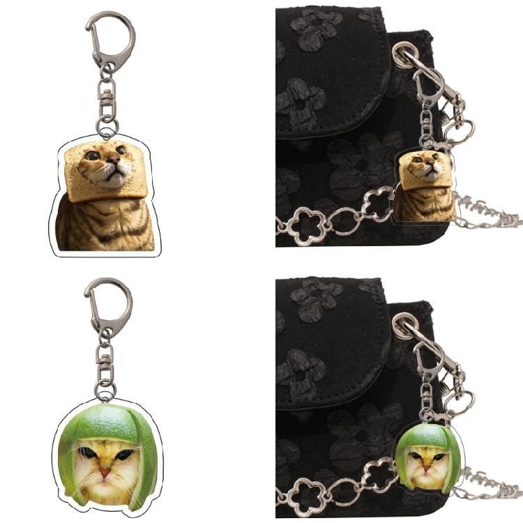 Funny Cat Face Acrylic Keychain Stylish and Sturdy Keyring Accessory Bag Pendant Suitable for Multiple Occasion