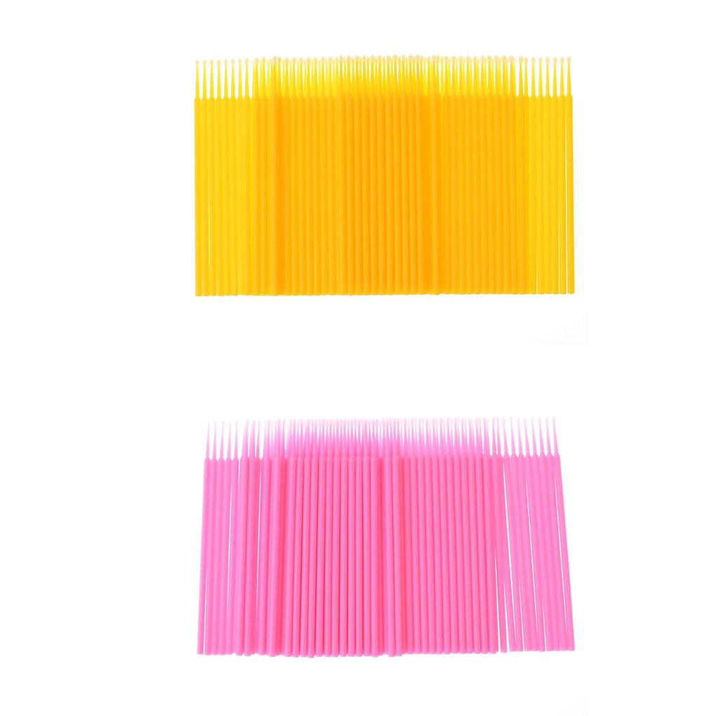 100pcs Double Head Disposable Swab Fiber Buds Plastic Sticks Eyebrow Eyelash Make Up Tools
