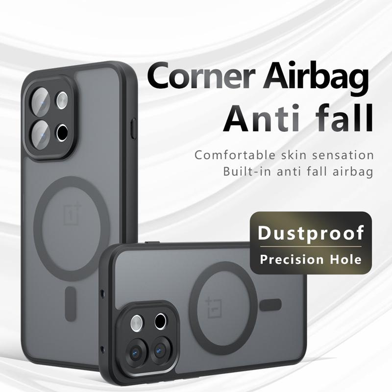 For OnePlus 13T 13S Case Shockproof Magnetic Matte PC+TPU Anti-fingerprint Translucent Cover for One Plus 13T