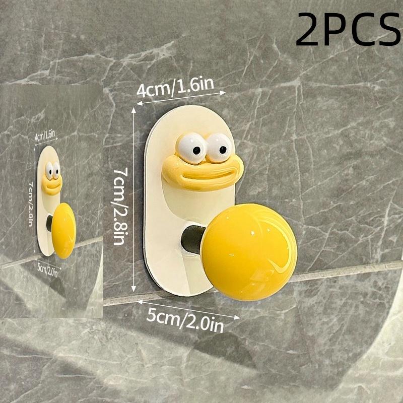 Cute Dopamine Bathroom No Punching Strong Load-bearing Adhesive Hook Home Wall Mounted Hanger Bathroom Clothes Cap Kitchen Hook