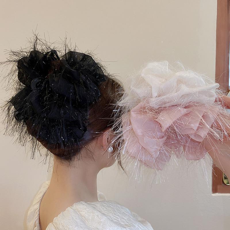 Stoff Mesh Haar Clip Frauen Süße Mode Multi-schicht Fliege Haar Krallen Einfarbig Hochzeit Haar Zubehör Geschenke