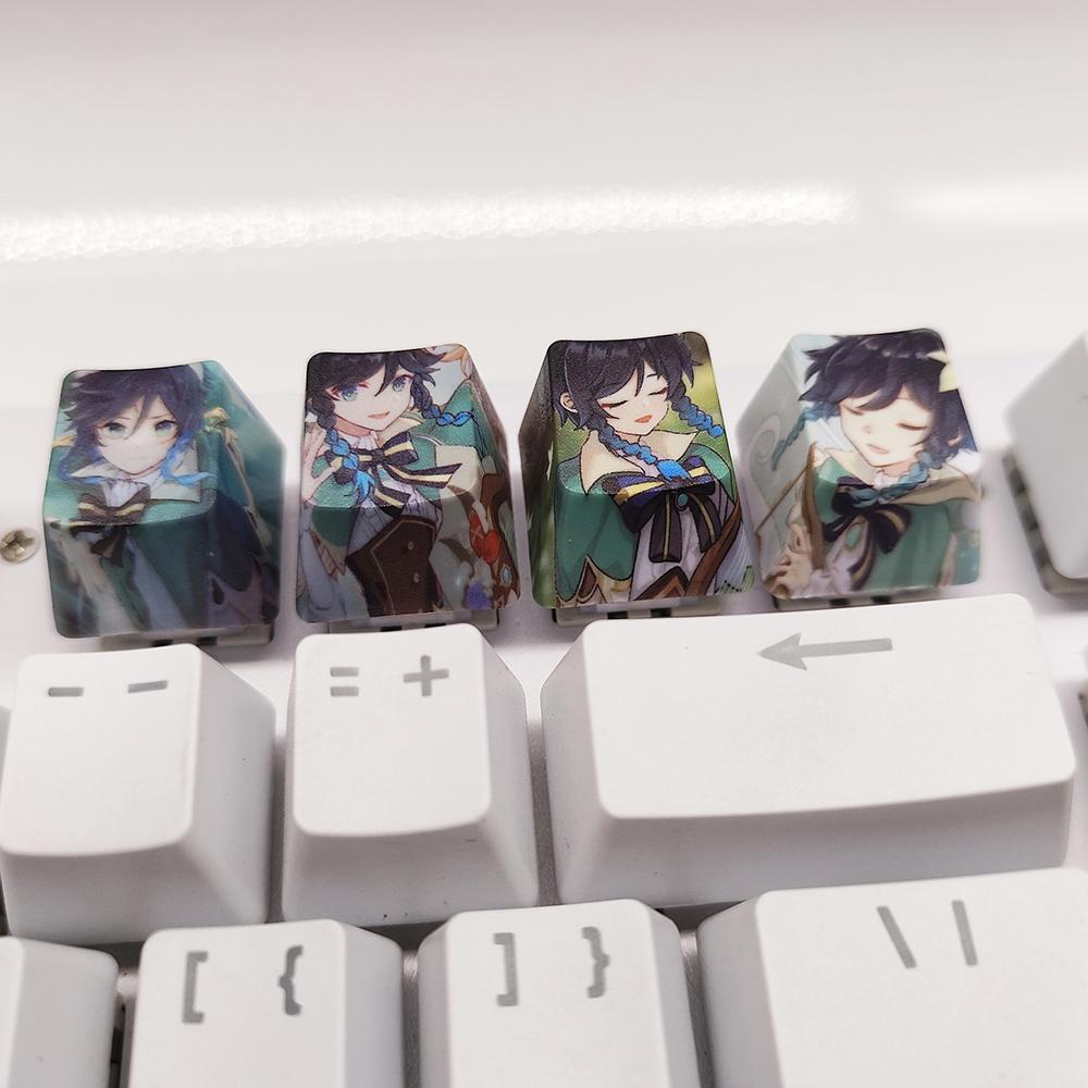 4Keys/Set R4 Keycap Hot Sublimate Key Cap Pbt Anime Cartoon Cute Custom Mechanical Keyboard Cap Decorative  Accessories