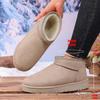 Large Size Snow Boots Women's New Winter Short Boots Flat-bottomed Velvet Thermal Cotton Shoes