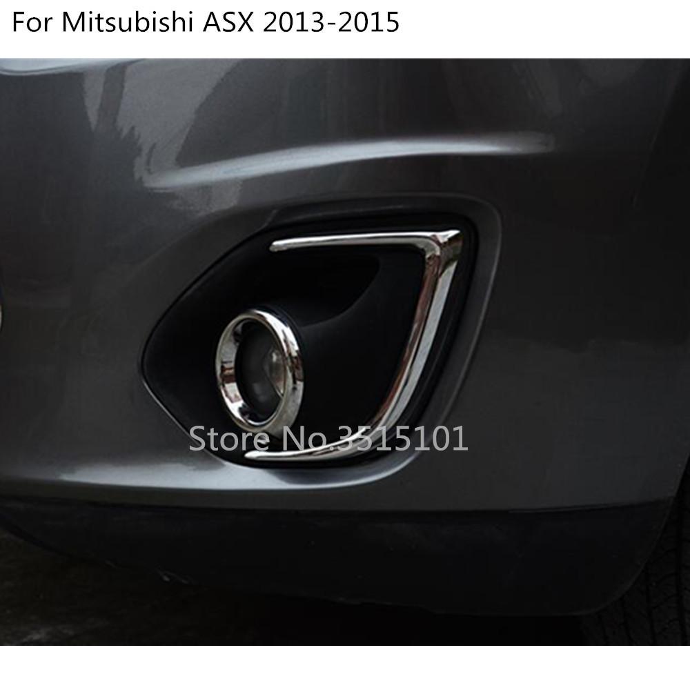 Car Head Front Fog Light Lamp Frame Stick Eyebrow ABS Chrome Cover Trim Sticker For Mitsubishi ASX 2013 2014 2015 2016 2017
