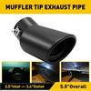 2.5" Auto Car Black Muffler Rear Tip Exhaust Pipe Stainless Steel Tail Throat